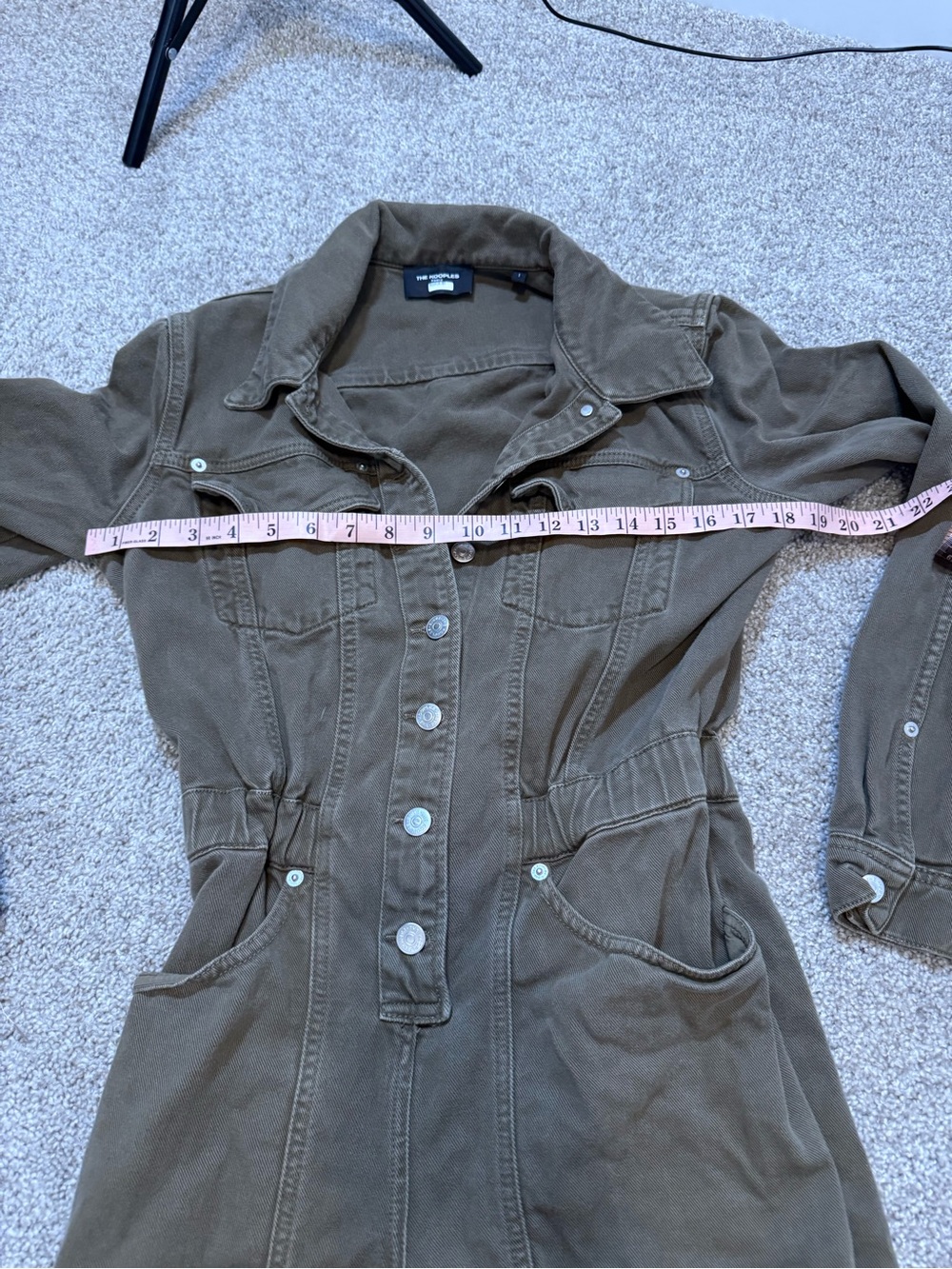 The‎ Kooples Olive Green Denim Utility Jumpsuit 1 - Picture 10 of 11